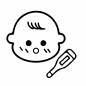 体温の高い赤ちゃん 体温の高い赤ちゃん 赤ちゃん,男の子,体温計,暑い,高熱,発熱,体温,病気,医療,ベイビーのシルエット素材