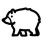 クマ クマ くま,熊,クマ,1頭,横向き,動物,野生,生き物,かわいい,北海道のシルエット素材