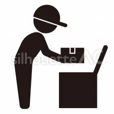 配送　宅配ボックス 宅配ボックス,機械,箱のシルエット素材