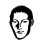 男性 男性 似顔絵,男性,男の人,正面,短髪,細眉,一重,切れ長,面長,鼻筋のシルエット素材
