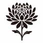 菊 菊,花,花弁,重なり,中心部,茎,輪郭,多弁,シンプル,和風のシルエット素材