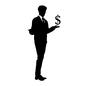 ドルマークと男性 ドルマークと男性 ドル,$,マーク,お金,カネ,金,マネー,money,通貨,人物のシルエット素材