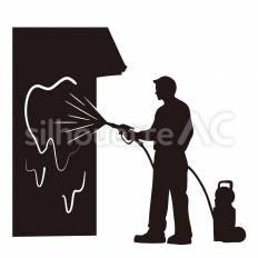 高圧洗浄機で外壁を流す 高圧,洗浄機,外壁のシルエット素材