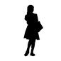 学生 学生 人,人物,人間,全身,少女,女性,女,学生,制服,高校生のシルエット素材
