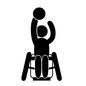 球技 球技 人,人物,ピクトグラム,球技,車椅子,車いす,競技用車いす,車椅子バスケ,障害者,障害者スポーツのシルエット素材