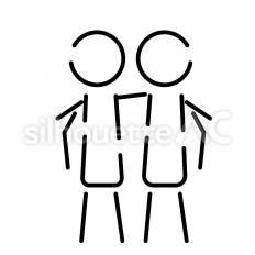 肩を組む ピクトグラム,ピクトサイン,アイコンのシルエット素材