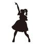 アイドル アイドル 女性アイドル,歌手,アイドル歌手,ポーズ,全身,手を挙げる,人差し指,コンサート,ライブ,芸能人のシルエット素材