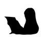 読書する人 女性,人物,読書,本を読む,読む,本,読書の秋,横向きのシルエット素材