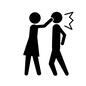 叩く 叩く ビンタ,喧嘩,ケンカ,言い合い,平手打ち,殴る,叩く,パンチ,男女,夫婦喧嘩のシルエット素材