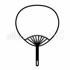 団扇 団扇,円,持つのシルエット素材