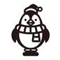ペンギン キャラ,ペンギン,全身,正面,帽子,マフラー,立つ,キャラクター,クリスマス,クリスマスキャラクターのシルエット素材