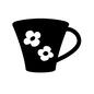 マグカップ マグカップ,花,花柄,コーヒーカップ,食器,喫茶店,カフェ,アイテムのシルエット素材