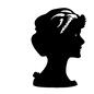 横顔の女性 横顔の女性 人物,人,女性,女の人,女,横顔,横向き,まとめ髪,ヘアアレンジのシルエット素材