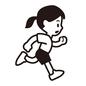 女の子 女の子,全身,横向き,走る,運動塾,体操教室,マラソン,運動,スポーツ,体育のシルエット素材