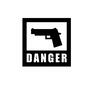 DANGERマーク DANGERマーク DANGER,デンジャーマーク,デンジャー,銃,ピストル,拳銃,危険,注意,警告,警告板のシルエット素材