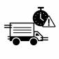 納期遅延　トラック トラック,荷物,時計,警告,遅れ,輸送,期限,物流,シンプル,問題のシルエット素材