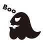 ゴースト ゴースト ゴースト,おばけ,Boo,ハロウィン,横向き,ごつい,歯,顎,英語,単語のシルエット素材