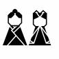 織姫と彦星の全身 織姫と彦星の全身 織姫,彦星,男女,男性,女性,女の子,男の子,折り紙,切り絵,七夕飾りのシルエット素材