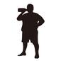 男性 肥満,男性,男の人,立つ,全身,口飲み,太った人,飲みもの,腰に手,正面のシルエット素材