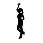 踊る女性 踊る女性 ポーズ,女の子,女,女性,人物,人,全身,踊る,立つ,手を挙げるのシルエット素材