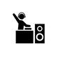 DJ DJ ライブ,スピーカー,音楽,イベント,フェス,DJ,ターンテーブル,機材,クラブ,ピクトグラムのシルエット素材
