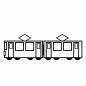 電車ラッピング（車体広告） 電車,ラッピング,車体,車両,走行,表示,外観,移動,広告,シンプルのシルエット素材