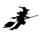 空を飛ぶ魔女 空を飛ぶ魔女 魔女,ハロウィン,女性,人物,全身,横向き,空飛ぶ菷,箒,魔法の箒,イベントのシルエット素材