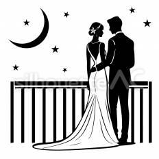 ナイトパーティー 結婚,ナイトウェディング,月のシルエット素材