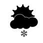 晴れ時々雪 晴れ時々雪 晴れ時々雪,天気,天候,気候,天気予報,晴れ,太陽,雪,降雪,雲のシルエット素材