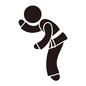 格闘技 格闘技 スポーツ,空手,型,全身,横向き,胴着,帯,前かがみ,武道,手を挙げるのシルエット素材