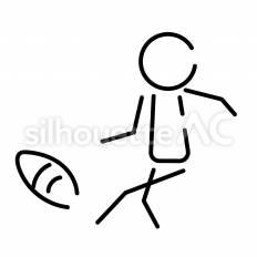 ラグビー部　蹴る ピクトグラム,ピクトサイン,アイコンのシルエット素材