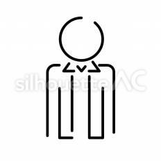 男子高校生　上半身 ピクトグラム,ピクトサイン,アイコンのシルエット素材