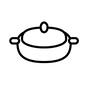 料理鍋 入れ物,容器,料理,鍋,両手鍋,調理器具,煮込み料理,料理,暖かい料理,保温のシルエット素材