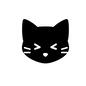 猫 猫 猫,ねこ,ネコ,動物,生き物,生物,顔,アップ,正面,痛いのシルエット素材