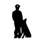 警察犬と警官 警察犬と警官 警察犬,イヌ,犬,動物,捜査,人物,人,全身,立ち姿,警察官のシルエット素材