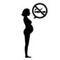 妊娠中の禁止事項 人,人物,女性,立つ,横向き,全身,妊婦,妊娠,吹き出し,禁止のシルエット素材