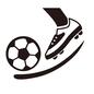 サッカー サッカー サッカー,サッカーボール,蹴る,キック,スパイク,スポーツ,シューズ,足,片足,シュートのシルエット素材