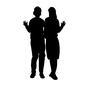 友達 友達 男女,カップル,ポーズ,全身,立つ,写真,仲良し,仲間,友人,友達のシルエット素材
