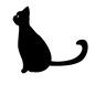 猫 猫 猫,ねこ,ネコ,動物,どうぶつ,生物,生き物,横向き,座る,しっぽのシルエット素材