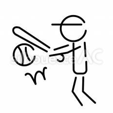 野球部　打つ ピクトグラム,ピクトサイン,アイコンのシルエット素材