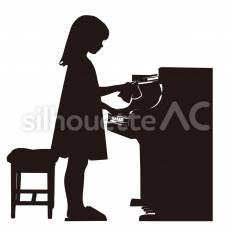 ピアノの拭き掃除 ピアノ,拭く,布のシルエット素材