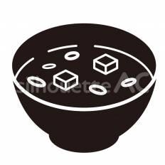 味噌汁 味噌汁,汁物,具材のシルエット素材