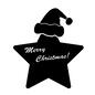 クリスマスラベル クリスマスラベル メリークリスマス,星型,サンタ帽,英語,筆記体,クリスマス,クリスマスイヴ,12月,冬,クリスマスイブのシルエット素材