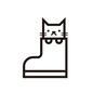 猫 猫 猫,ねこ,ネコ,生き物,靴,入る,顔を出す,長靴を履いた猫,童話,おとぎばなしのシルエット素材