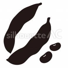 枝豆 枝豆,豆,さやのシルエット素材