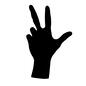 手 手 サイン,ハンドサイン,手,形,ポーズ,動き,片手,3,3つ,指のシルエット素材