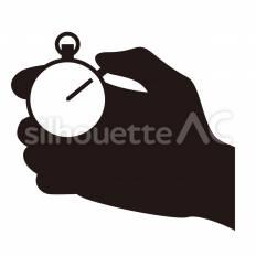 ストップウォッチ ストップウォッチ,手,時間のシルエット素材