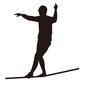 エクストリームスポーツ エクストリームスポーツ 人,人物,男性,スラックライン,紐,ロープ,歩く,バランス,綱渡り,ポーズのシルエット素材