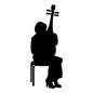アーティスト 音楽,楽器,奏者,演奏,アーティスト,人物,人,全身,座る,腰掛けるのシルエット素材