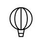 気球 気球,熱気球,丸,線,体験,アクティビティ,旅行,乗り物,空,浮くのシルエット素材